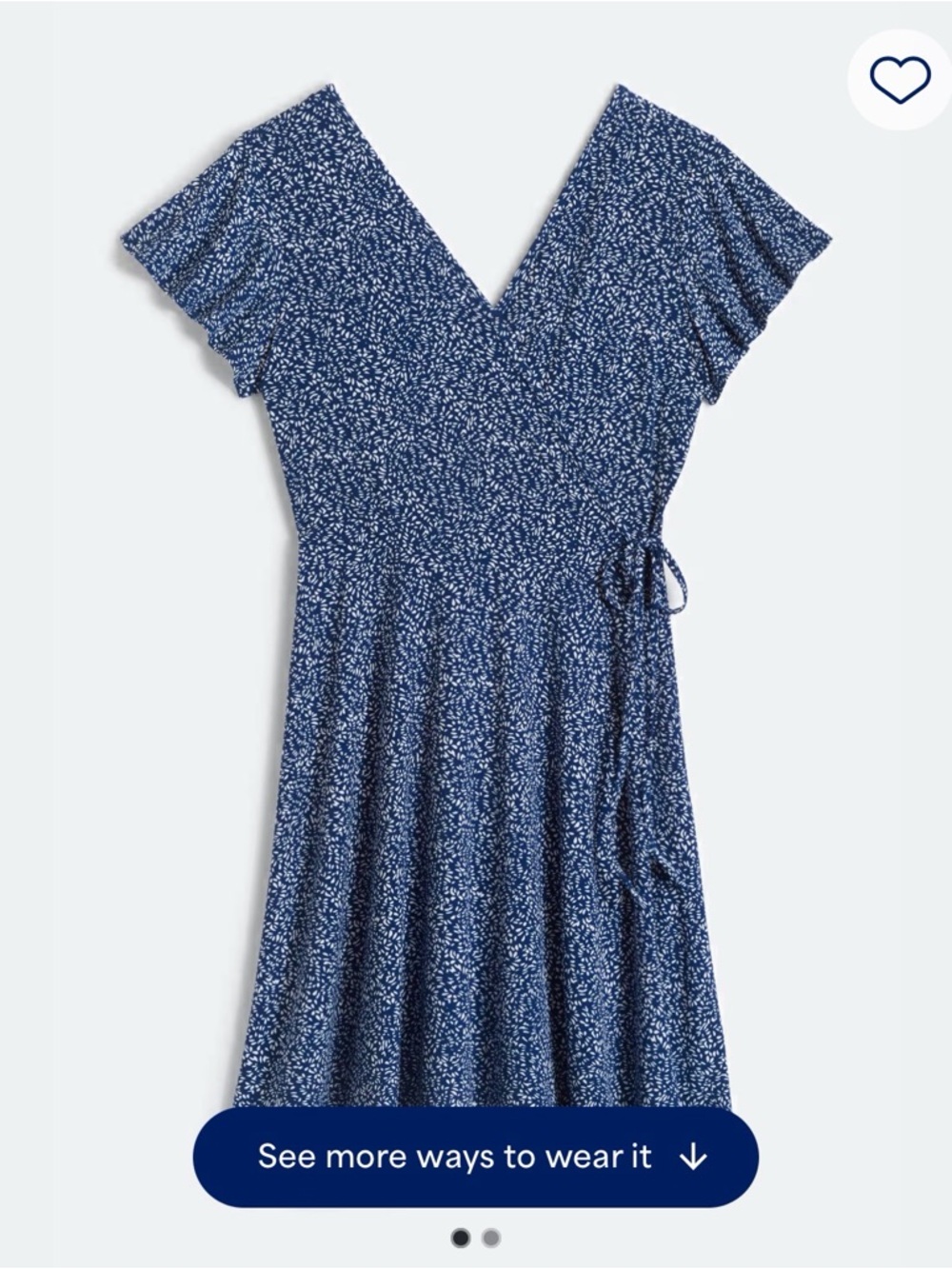 Kaileigh Kaela Blue Floral Faux Wrap Midi Dress